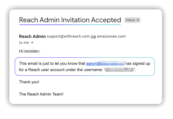 (Reach) Help Centre Screenshot - Admin Invitation Accepted